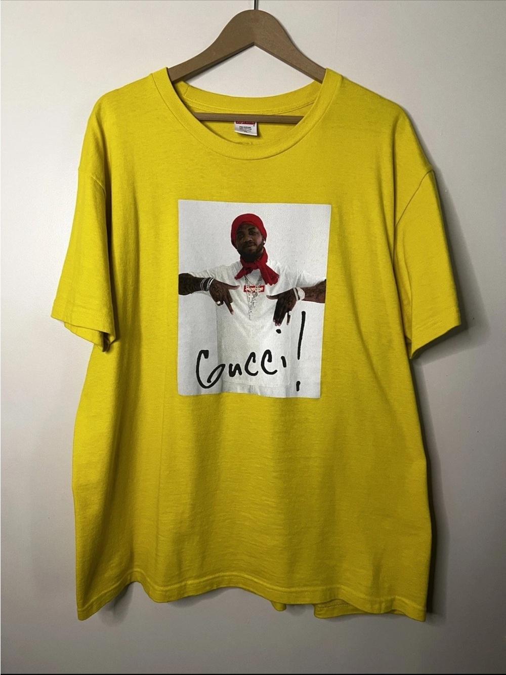 FW16 Supreme Gucci Mane Yellow Lemonade Photo Tee T Shirt Size XL